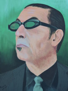 Jules Deelder; 40 x 30 cm.; acryl op doek; € 80