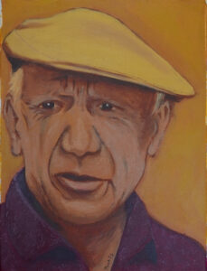 Pablo Picasso; 50 x 40 cm.; acryl op doek; € 125